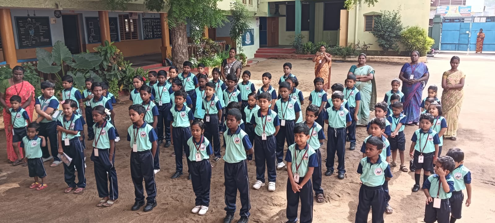 Students participating in school activities in Dindigul